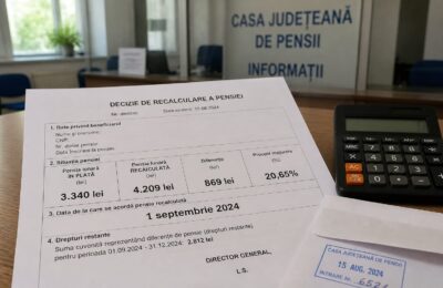 Efectele noii legi a pensiilor: o pensie anticipată a crescut de la 2.812 la 3.340 de lei după recalculare