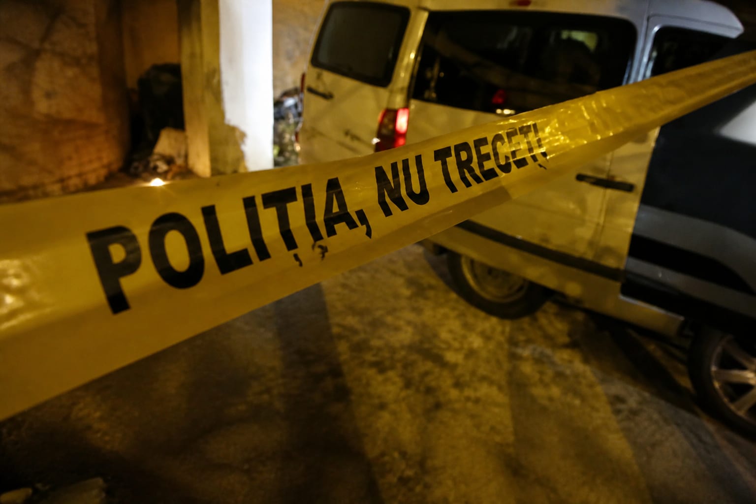 Bandă de poliție la locul faptei