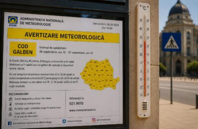 Cod galben de caniculă în aproape toată țara sâmbătă, cu 36 de grade în Banat și Oltenia