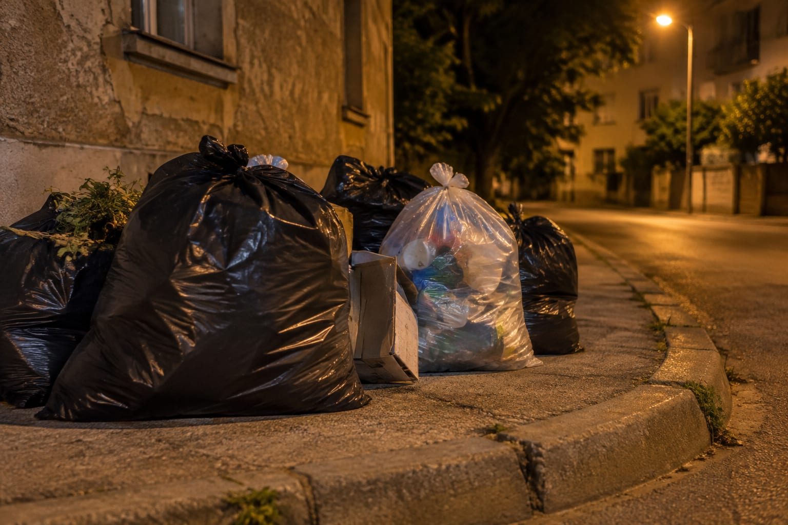 Grup de saci cu deșeuri Timișoara