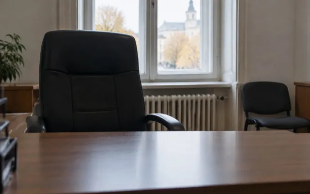 Birou și scaun directorial din piele
