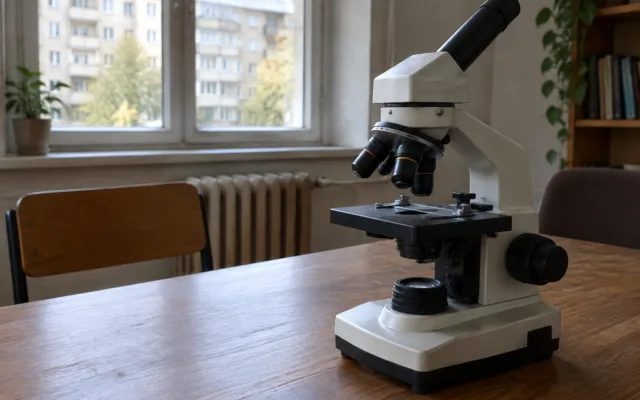 Microscop utilizat pentru meditații în Timiș