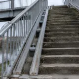 Rampe metalice pe podul Ștrand