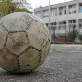 Minge de fotbal uzată