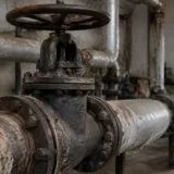 Conducte vechi și robinet industrial